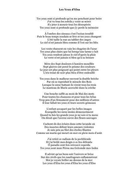 les yeux d'elsa poem